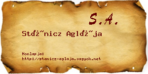 Stánicz Aglája névjegykártya